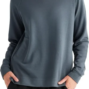 Women's Fleece Crewneck Pullover - Bamboo Viscose Lightweight Fall Essentials, Long Sleeve Sweatshirts for Women