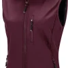 Women's Hooded Lightweight Softshell Vest Fleece Lined Windproof Zip Up Sleeveless Jacket for Hiking Golf Running