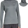 Women's Long Sleeve Rash Guard with Face Cover UPF 50+ Swim Shirts Sun Hoddie Lightweight Quick Dry Hiking Tops