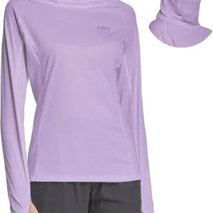 Women's Long Sleeve Rash Guard with Face Cover UPF 50+ Swim Shirts Sun Hoddie Lightweight Quick Dry Hiking Tops