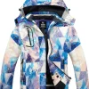 Women's Mountain Waterproof Ski Jacket Windproof Rain Jacket Winter Warm Hooded Coat
