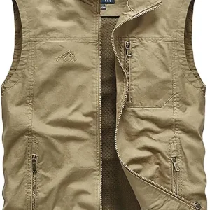 Womens Outdoor Jackets Vests Casual Full Zipper Sleeveless Hiking Fishing Vests Utility Travel Safari Cargo Vest with Pockets
