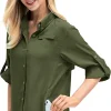 Women's Quick Dry Sun UV Protection Convertible Long Sleeve Shirts for Hiking Camping Fishing Sailing
