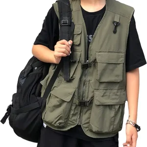 Womens Travel Vest Fashion Outdoor Fishing Vest Summer Hiking Safari Photo Vests with Multi Pockets