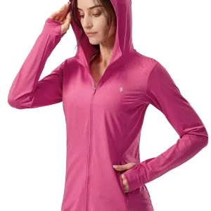 Women's UPF 50+ Sun Protection Hoodie Jacket Lightweight Long Sleeve Sun Shirt for Women with Pocket Hiking Outdoor
