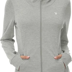 Womens UPF 50+ Sun Protection Hoodie Jackets Light Weight Long Sleeve Shirts Hiking Outdoor Full Zip Tops