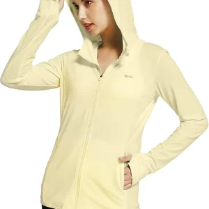 Women's UPF 50+ Sun Protection Shirts UV Long Sleeve Zip Hoodies SPF Lightweight Jacket Pockets Hiking
