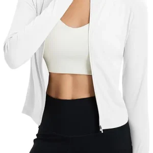 Women's UPF 50+ Sun Shirts Protection SPF Crop Jacket UV Protection Long Sleeve Full Zip Clothing Lightweight