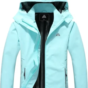 Women's Waterproof Rain Jacket Lightweight Raincoat Hooded Hiking Jacket Softshell Windbreaker