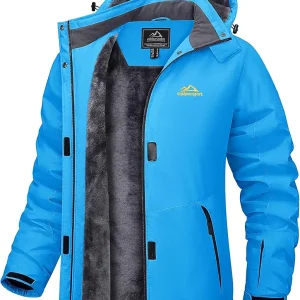 Women's Winter Coats Waterproof Insulated Snow Ski Jacket Hood Fleece Lined Warm Mountain Snowboarding Windbreaker