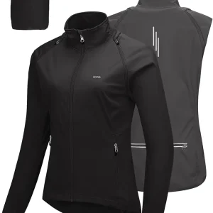 Women's Zip Up Lightweight Athletic Workout Yoga Cycling Track Running Jacket Waterproof Windproof Reflective