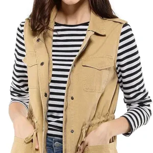 Women's Zip Up Sleeveless Jacket Utility Anorak Outwear Cargo Vest
