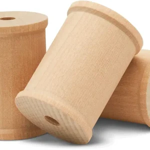 Wooden Spools 2 x 1-1/2-inch, Pack of 50 Large Wood spools, Unfinished Birch, Splinter-Free, for Crafts by Woodpeckers