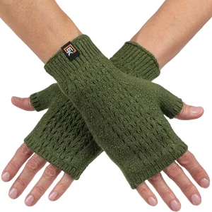 Wool Mesh Knit Fingerless Mittens - Super Soft Merino Wool - Made in the USA