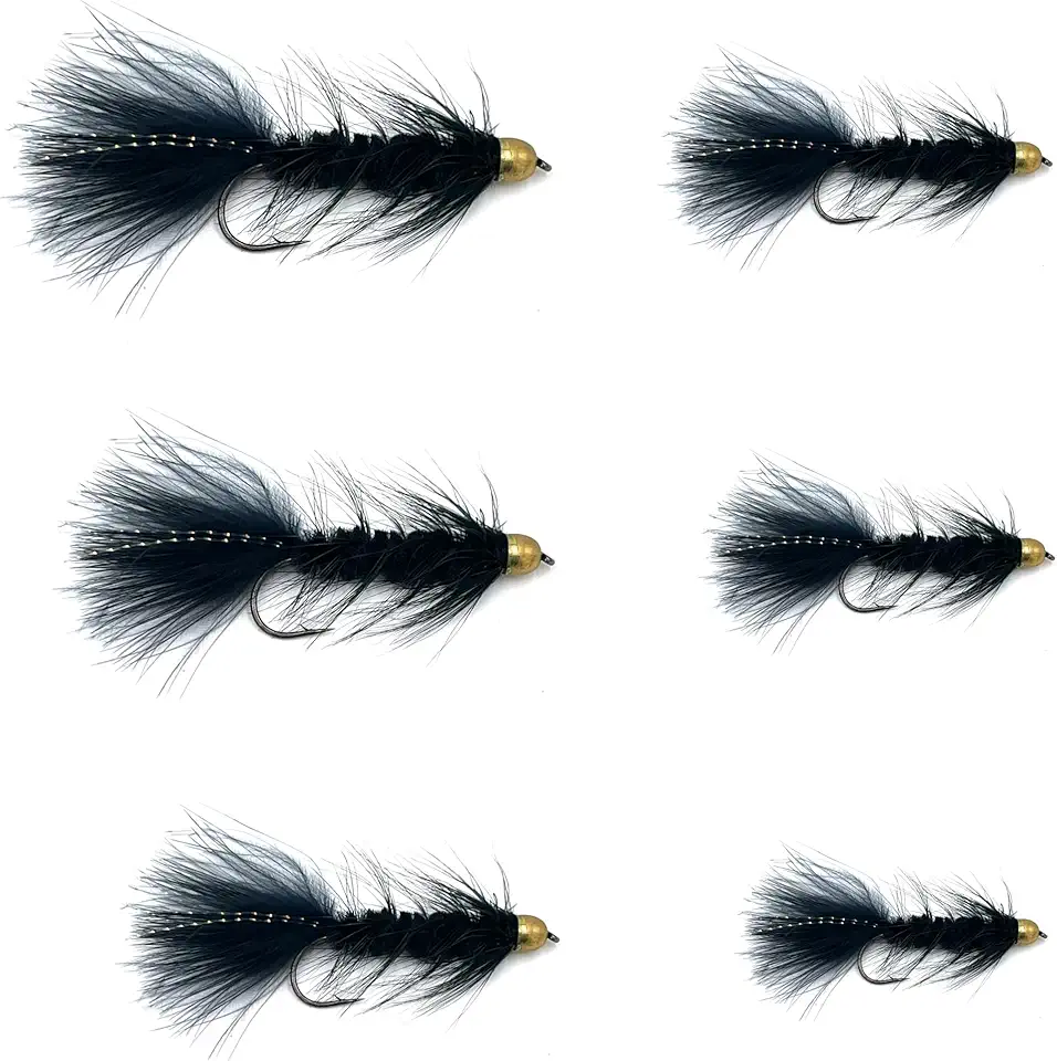 Wooly Bugger Fly Fishing Flies for Trout, Bass and Panfish - 12pc Handmade Multicolor Wet Flies for Freshwater Fishing in Various Patterns/Colors