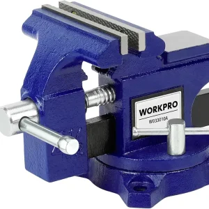 WORKPRO Bench Vise, 4-1/2" Vice for Workbench, Utility Combination Pipe Home Vise, Swivel Base Bench for Woodworking