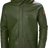 Workwear Gale Mens Rain Jackets Waterproof With Hood Made from Heavy-Duty Polyurethane on Polyester Knit