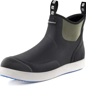WOVENPAK Deck Boots for Men, Rain Boots Men, Waterproof Fishing Boots, Mens Deck Boots, Anti-slip Rubber Work Ankle Rain Boots Shoes for Outdoor Fishing, Boating, Size 6-13