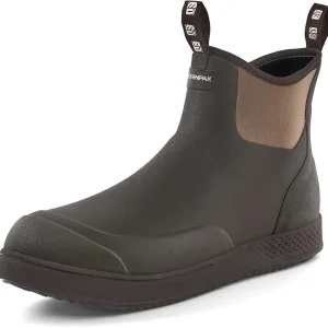 WOVENPAK Deck Boots for Men, Rain Boots Men, Waterproof Fishing Boots, Mens Deck Boots, Anti-slip Rubber Work Ankle Rain Boots Shoes for Outdoor Fishing, Boating, Size 6-13
