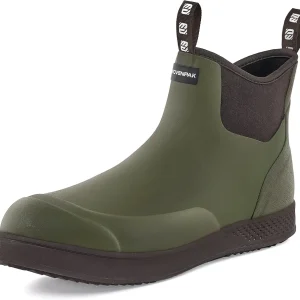 WOVENPAK Deck Boots for Men, Rain Boots Men, Waterproof Fishing Boots, Mens Deck Boots, Anti-slip Rubber Work Ankle Rain Boots Shoes for Outdoor Fishing, Boating, Size 6-13