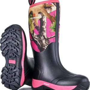WOVENPAK Rubber Boots for Women, Waterproof Rain Boots Women, Insulated Hunting Boots, Neoprene Garden Mud Boots All Season for Hunting, Gardening, Farming, Size 6-11