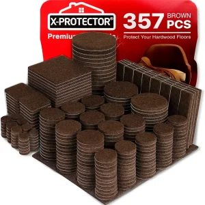 X-PROTECTOR 357 pcs Premium Huge Pack Felt Furniture Pads! Quantity of Furniture Sliders with Many Big Sizes � Your Ideal Floor Protectors. Protect Your Hardwood & Laminate Floor!