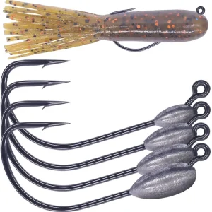 XFISHMAN-Tube-Jig-Heads-for-Bass-Fishing-Tube-Bait-Hooks 1/16oz 1/8oz 3/16oz 1/4oz (12-Pack)