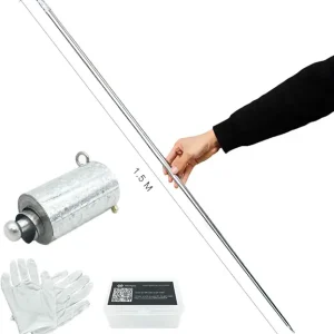 Xfunjoy 59"/150cm Silver Magic Appearing Cane Magic Staff with Free Gloves and Video Turorial for Professional Magician Stage Street Magic Performance
