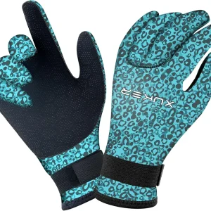 XUKER Neoprene Gloves Men Women, 3mm Camouflage Patterned Winter Wetsuit Gloves Keep Warm for Scuba Diving Surfing Swimming Fishing Water Sports