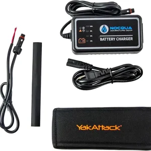 YakAttack Kayak Fish Finder Battery Power Kits Powered by Nocqua - 10Ah or 20Ah Options | 12V Lithium Ion Battery | Kayak Fishfinder Power Kit & Charger