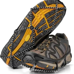 Yaktrax Walk Traction Cleats - 360-Degree Grip on Snow, Ice, & Multi-terrain Surfaces - Elastic Outer Band w/ Easy-On/Off Heel Tab & 1.2mm Zinc-coated Steel Coils - Abrasion & Rust Resistant - Unisex
