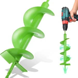 yeesport Auger Drill Bit for Planting, 4" x 16" Garden Auger Drill Bit, Heavy Duty Double Blade Auger Bit, 3/8" Hex Drive Auger Bit, Ice Drill Auger, Planting Spiral Hole Drill Bit, Bulb Planter Tool