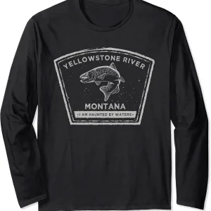 Yellowstone River Montana Fly Fishing Long Sleeve T-Shirt
