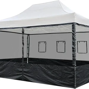 Yescom Pop Up Canopy Half Mesh Sidewall with Windows for 10x15 ft Outdoor Camping Fishing Tent Mesh Enclosures,4pcs Screened Wall Only