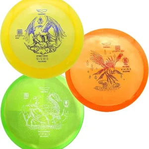 Yikun Disc Golf Disc Starter Set 3pcs Includes Golf Disc Driver Mid-Range Putter Disc Golf Set Beginner 165-176g Premium Disc Golf Set for Competition