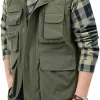 Yimoon Men�s Utility Vest Summer Outdoor Lightweight Cargo Safari Fishing Vests Travel Vest with Pockets