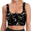 Yoga Tops for Women Japanese Koi Fish Pond Yoga Vest Sports Bra Workout Crop Tank Tops Padded Built in Bra for Fitness Dance