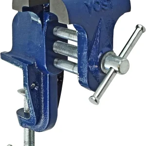 Yost Vises COV-3 Clamp-On Vise | 3 Inch Jaw Width Portable Vise | Made from Gray Iron Casting | Blue