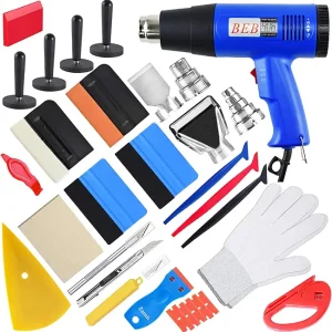 Zanch Vinyl Wrap Tool Kit,Complete Tools for Automotive Vinyl Wrap Film Installation - Deluxe 45pcs Includes Blue Heat Gun