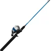 Zebco Salt Fisher 33 Spincast Reel and Fishing Rod Combo, 6-Foot 6-Inch 2-Piece Medium-Heavy Power, Moderate-Fast Action Fiberglass Rod, Interchangeable Retrieve, 12-Pound Line, Blue/Silver