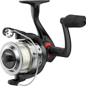 Zebco Verge Spinning Fishing Reel, Right or Left-Hand Retrieve, Pre-Spooled with Zebco Fishing Line, All-Metal Gears, TRU Balance Rotor, Black
