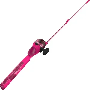 Zebco Youth Floating Spincast Reel and Fishing Rod Combo, 29-Inch Fiberglass Rod, Light Power, Moderate Action, Size 20 Reel, Black