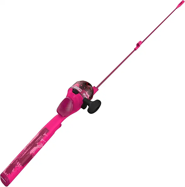 Zebco Youth Floating Spincast Reel and Fishing Rod Combo, 29-Inch Fiberglass Rod, Light Power, Moderate Action, Size 20 Reel, Black