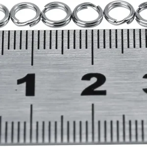 ZJchao Fishing Split Rings, Fishing Swivels Tippet Rings with Lightweight 7 Sizes Split Ring Connector, Stainless Steel Lure Connector Snap, Double Snap Loop Lure Connectors for