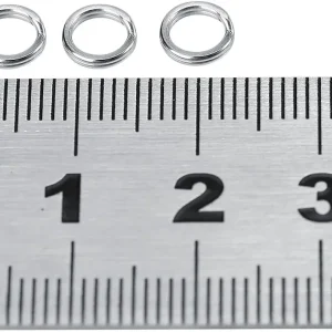 ZJchao Fishing Split Rings, Tippet Rings Fishing Swivels 7 Sizes Split Ring Connector, Stainless Steel Lure Connector Snap, Double Snap Loop Lure Connectors with Lightweight for