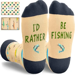 Zmart Id Rater Be Fishing Socks - Gifts For Fisherman Who Has Everything, Cool Fishing Gifts For Men Women, Unique Fishing Socks Men Women