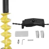 Zunate Ice Auger - 6 Inch Rotating Diameter Ice Fishing Auger Drill Bit with 2 Blades and Locating Device for Deep Ice Waters, Yellow